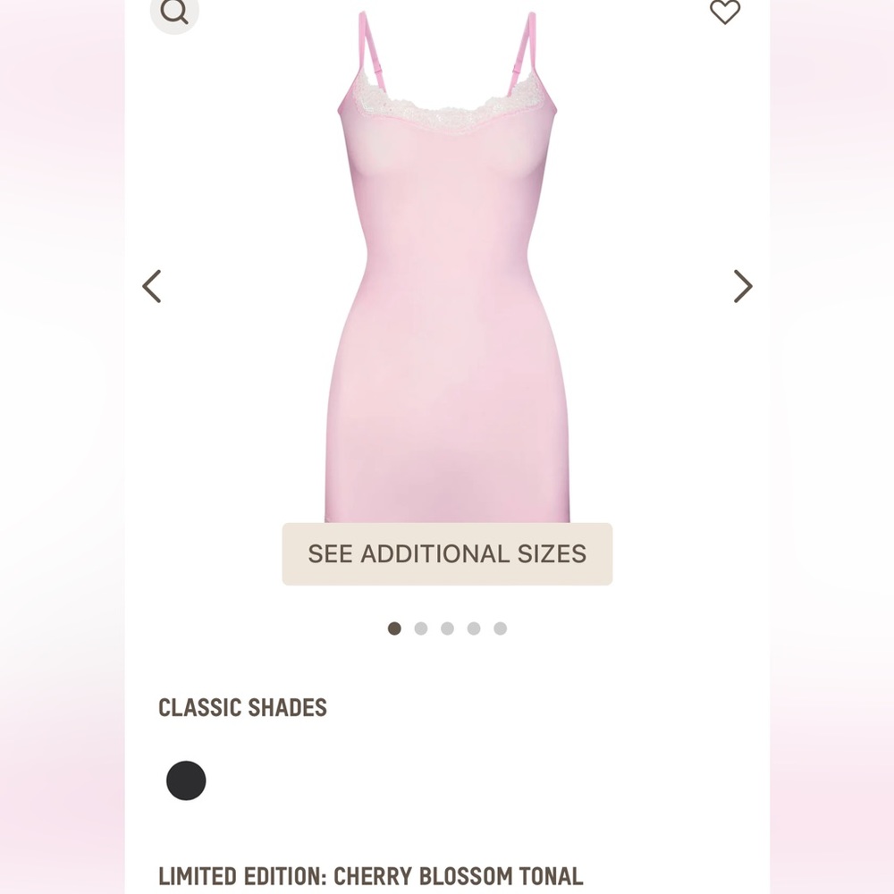 Skims NEW Fits everyone lace slip dress size: large color: cherry blossom tonal